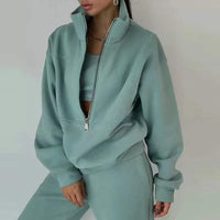 Angel - Zipper High Collar Tracksuit Light Green