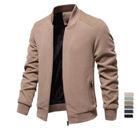 Henry - Textured Casual Bomber Jacket Brown