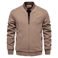 Henry - Textured Casual Bomber Jacket Brown