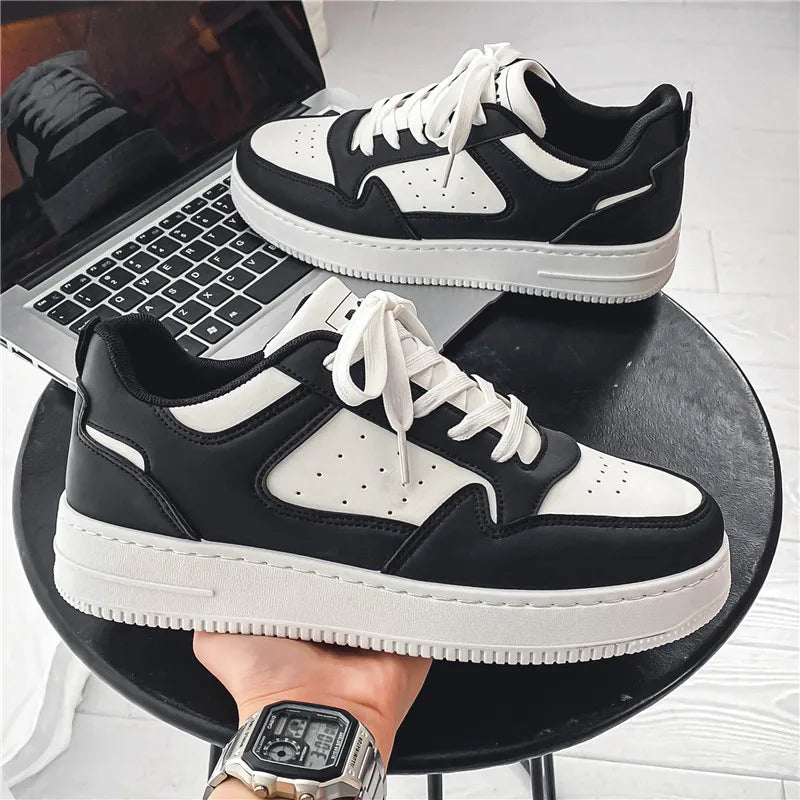 Adie - Casual Flat Leather Sneakers Black