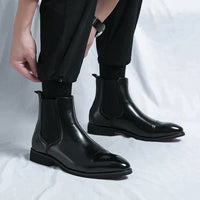 Aubrey - Polished Leather Chelsea Boots Black