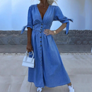 Alex - Button-Up Denim Maxi Dress