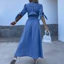 Alex - Button-Up Denim Maxi Dress