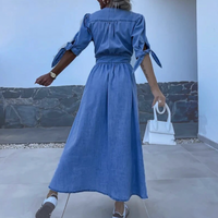 Alex - Button-Up Denim Maxi Dress