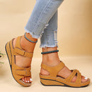 Aubrey - Double-Strap Platform Sandals Brown Yellow