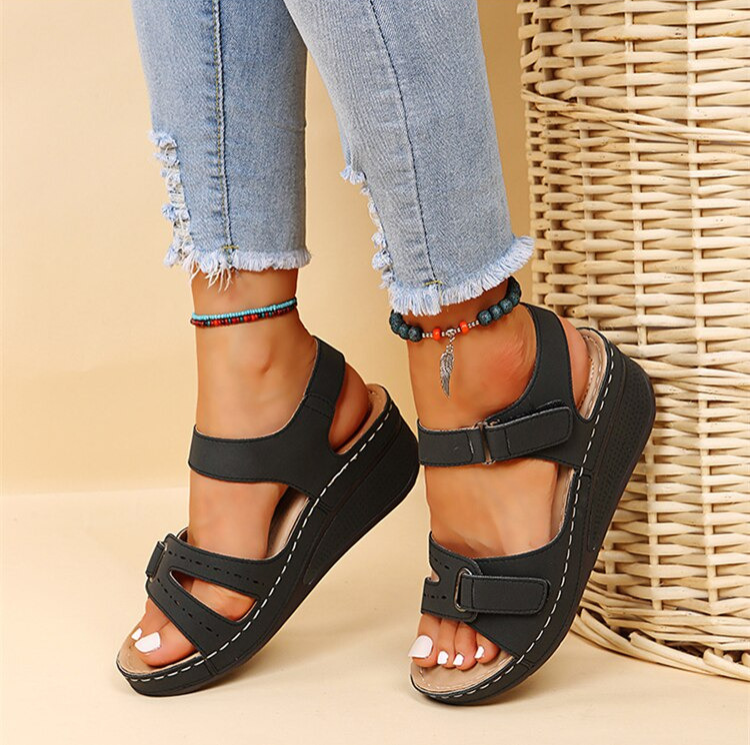 Aubrey - Double-Strap Platform Sandals