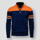 Gavin - Zip-Up Striped Knitted Jacket Orange