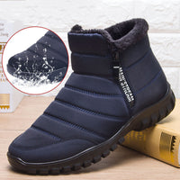 Adam - Zip-Up Waterproof Snow Boots Blue