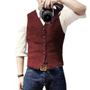 RefineStyle -  Men's Waistcoat Jacket Red