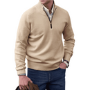 Luxura | Cashmere Zip Men's Sweater Beige