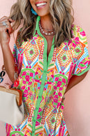 Andrea - Tribal Print Boho Shirt Dress