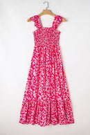 Amelia - Pink Leopard Maxi Dress Front