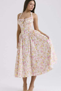 Abigail - Floral Halter Midi Dress