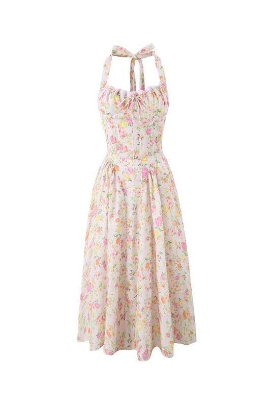 Abigail - Floral Halter Midi Dress