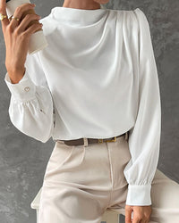 Alice - High Neck White Blouse