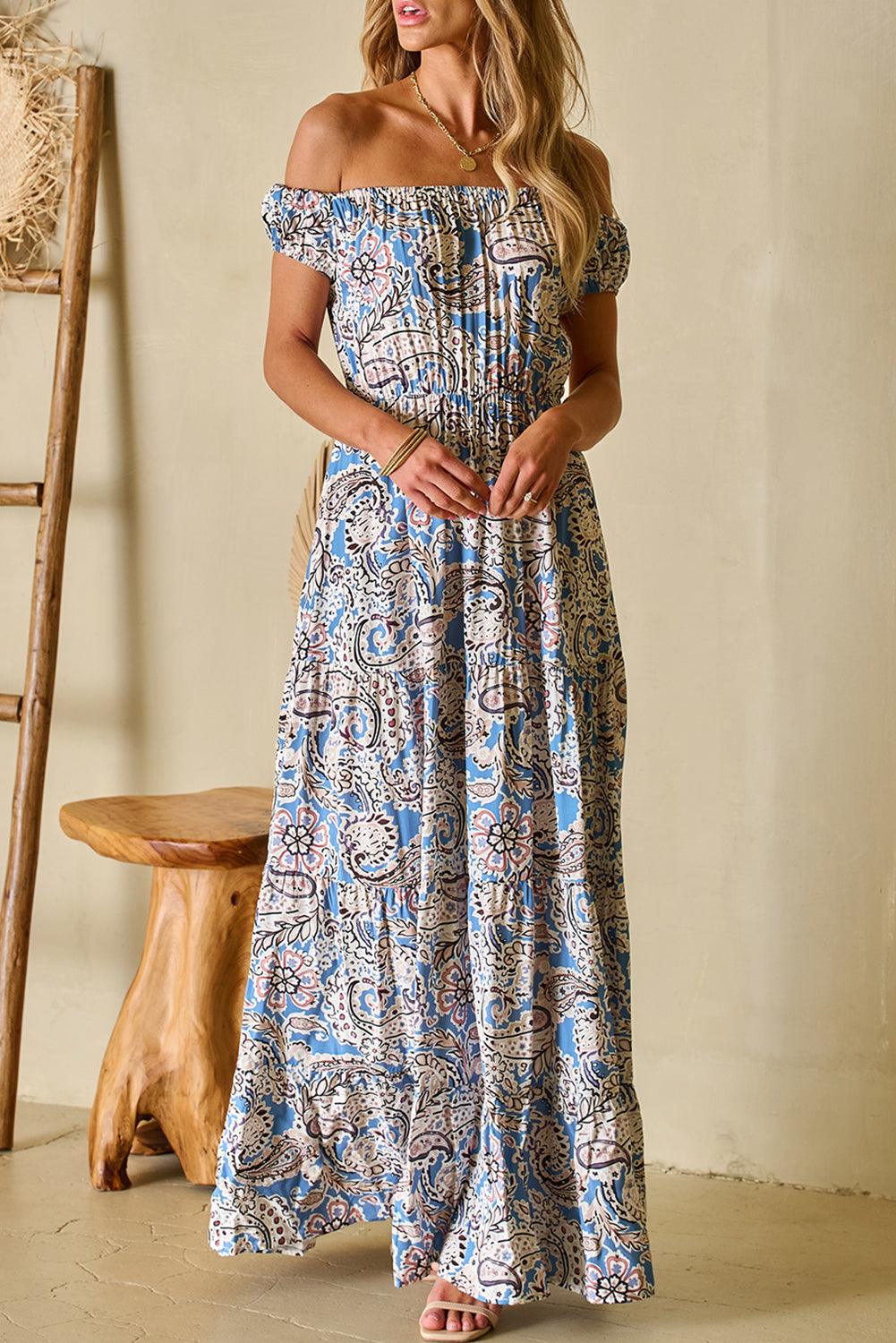 Addison - Boho Paisley Maxi Dress