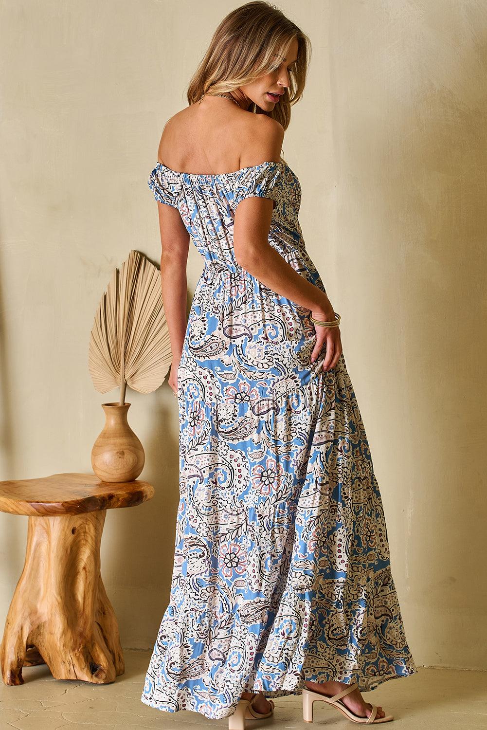 Addison - Boho Paisley Maxi Dress