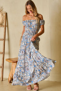 Addison - Boho Paisley Maxi Dress