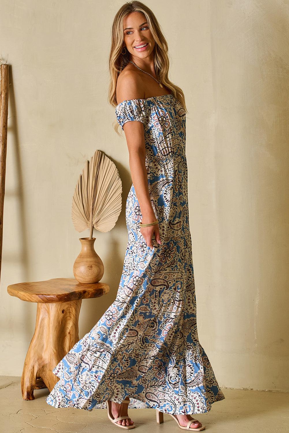 Addison - Boho Paisley Maxi Dress