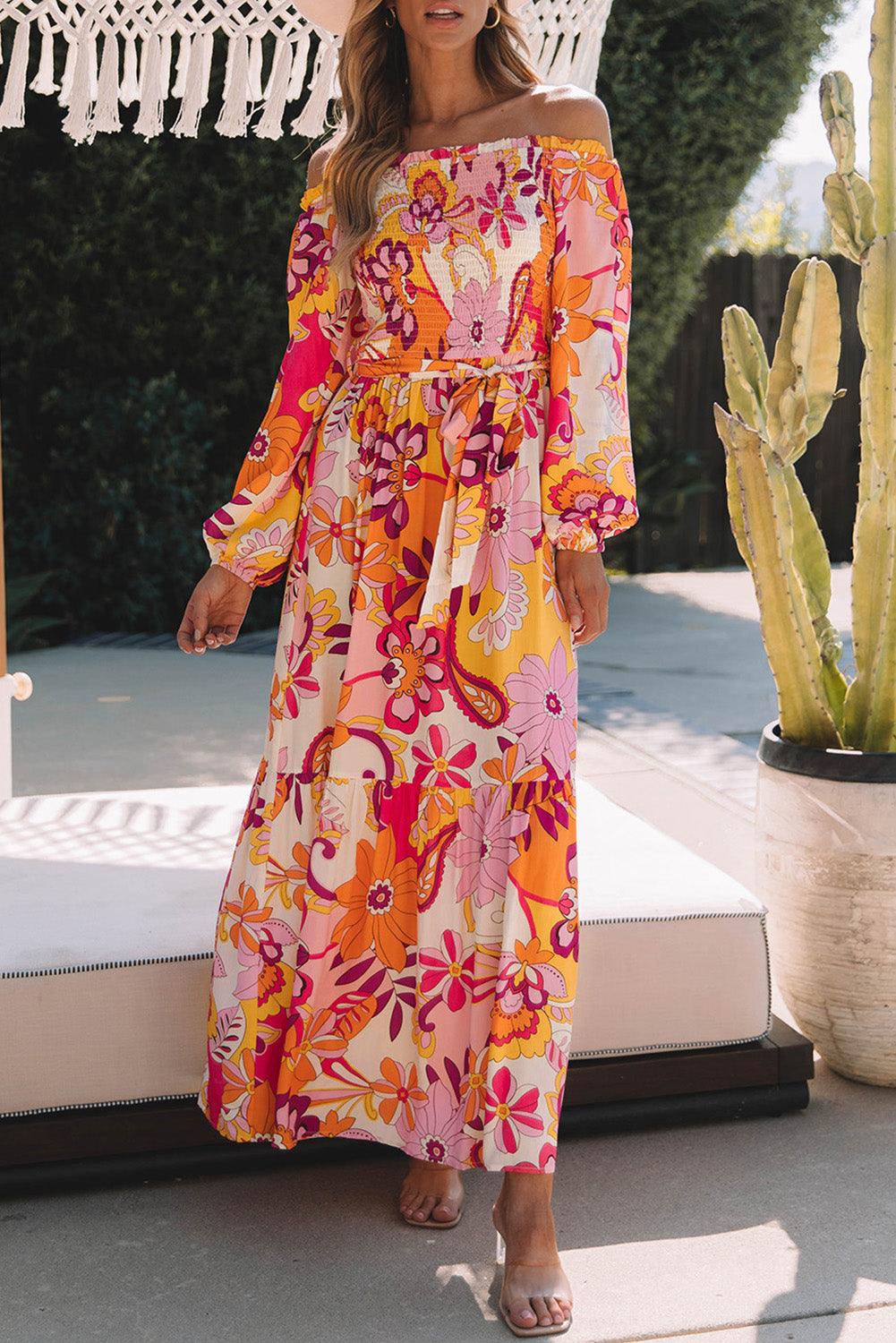 Aurora - Floral Off-Shoulder Maxi Dress