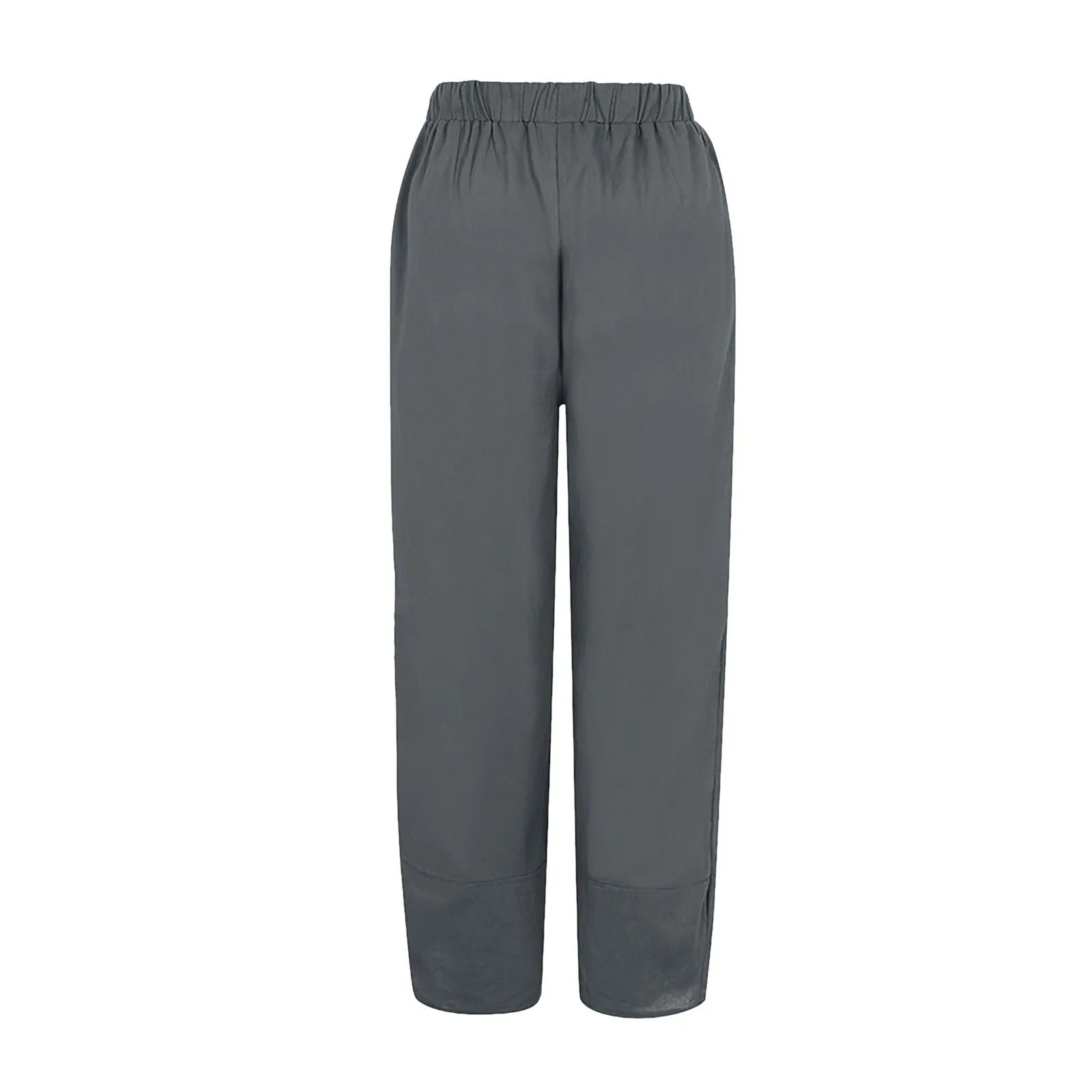 Alyssa - Cropped Linen Blend Pants Gray