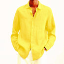 Fred - Linen Button-Up Shirt Yellow