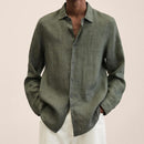 Fred - Linen Button-Up Shirt Army Green