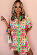 Andrea - Tribal Print Boho Shirt Dress