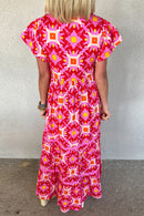 Aurora - Flutter Sleeve Maxi Dress Pink