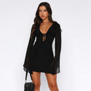 Alice -Long-Sleeve Mini Dress Black