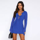 Alice -Long-Sleeve Mini Dress Blue