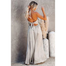 Audrey - Boho Strappy Maxi Dress Gray