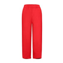 Alyssa - Cropped Linen Blend Pants Red