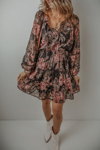 Addison - Sheer Floral Mini Dress