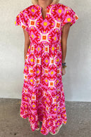 Aurora - Flutter Sleeve Maxi Dress Pink