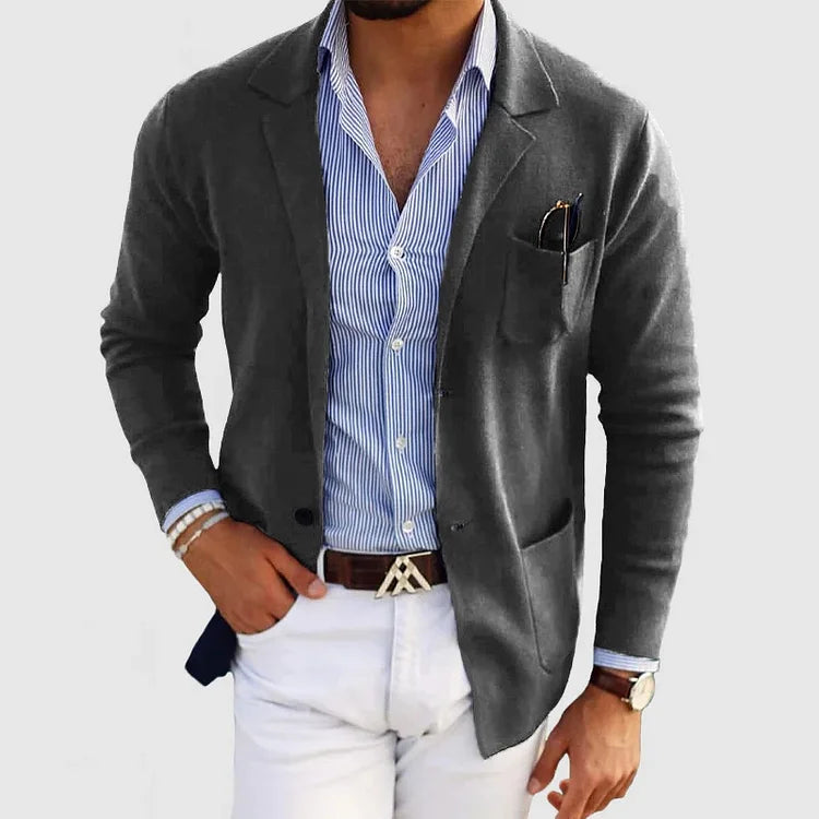 Adrian - Lightweight Slim Fit Blazer Dark Gray