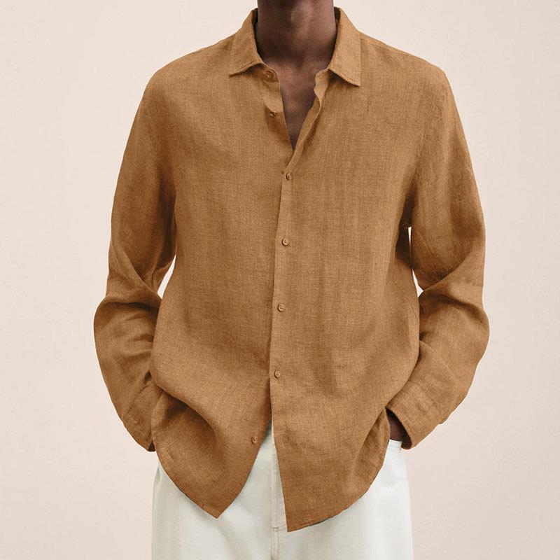 Fred - Linen Button-Up Shirt Ginger