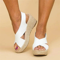 Alex - Crisscross Espadrille Wedge Sandals