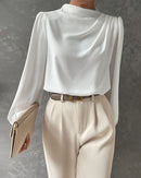 Alice - High Neck White Blouse