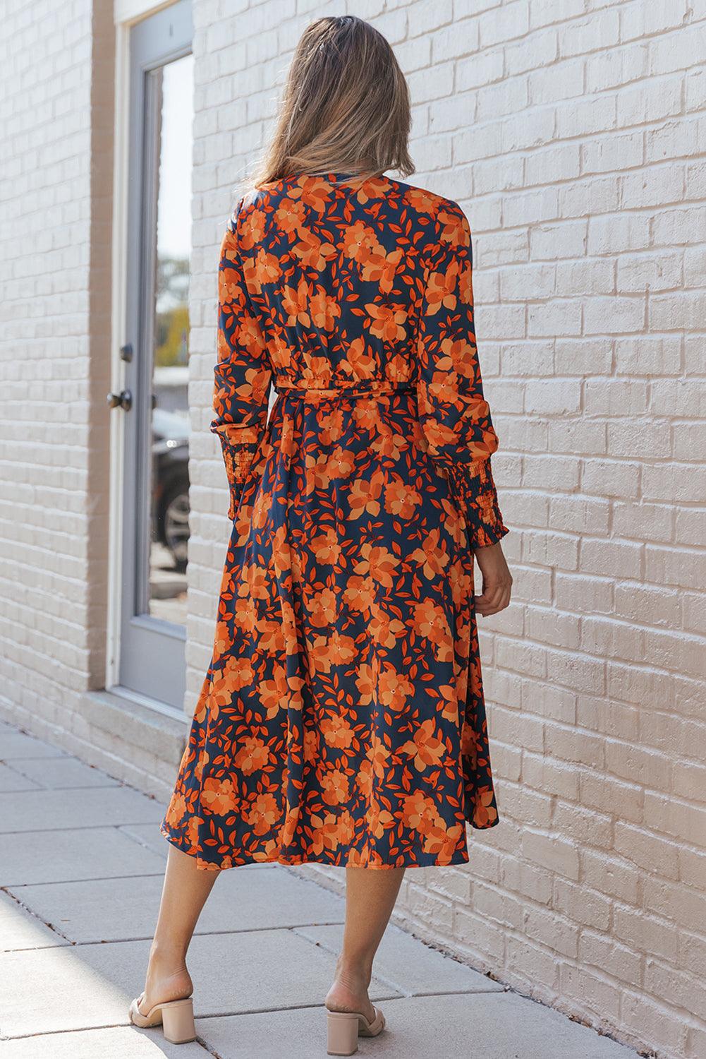 Aria - Floral Wrap Midi Dress