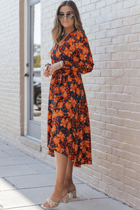 Aria - Floral Wrap Midi Dress