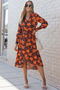 Aria - Floral Wrap Midi Dress