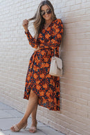 Aria - Floral Wrap Midi Dress