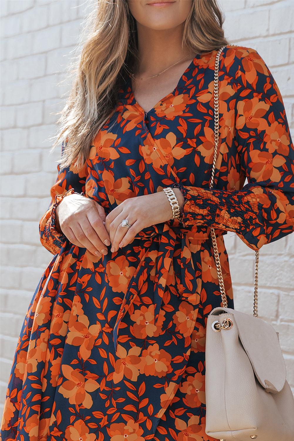 Aria - Floral Wrap Midi Dress