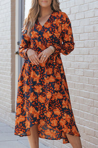 Aria - Floral Wrap Midi Dress