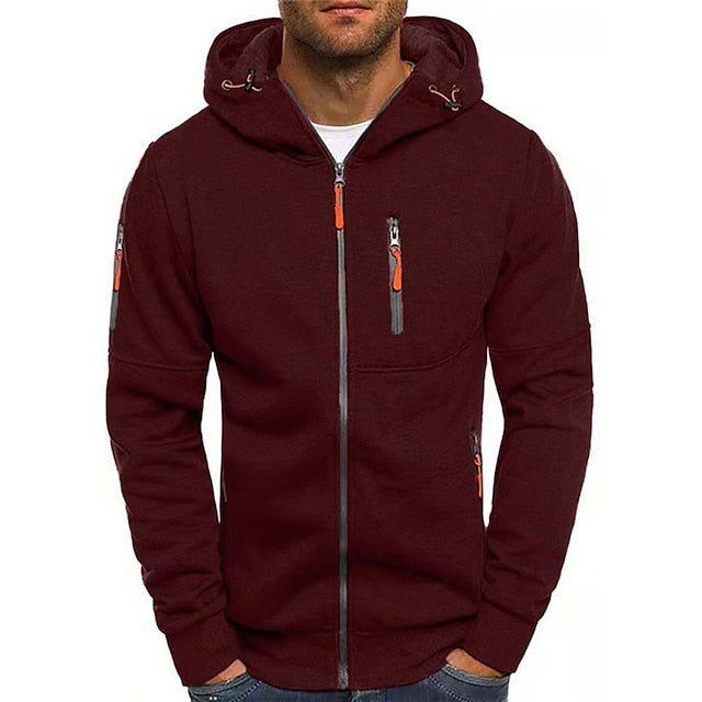 SwiftFit Gear - Men's Hooded Sweatshirt Red