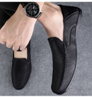 Aleen - Handmade Slip-On Leather Loafers Black