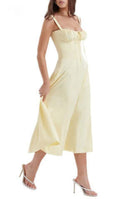 Aira - Corset-Style Midi Dress Yellow