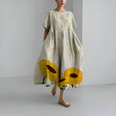 Angeline - Loose Cotton-Linen Maxi Dress Style 4