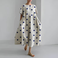 Angeline - Loose Cotton-Linen Maxi Dress Style 8